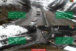  بارش برف در جادهٔ چالوس +عکس