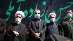 تصویری از حضور علی لاریجانی در مراسم تشیع علامه حسن‌زاده‌ آملی