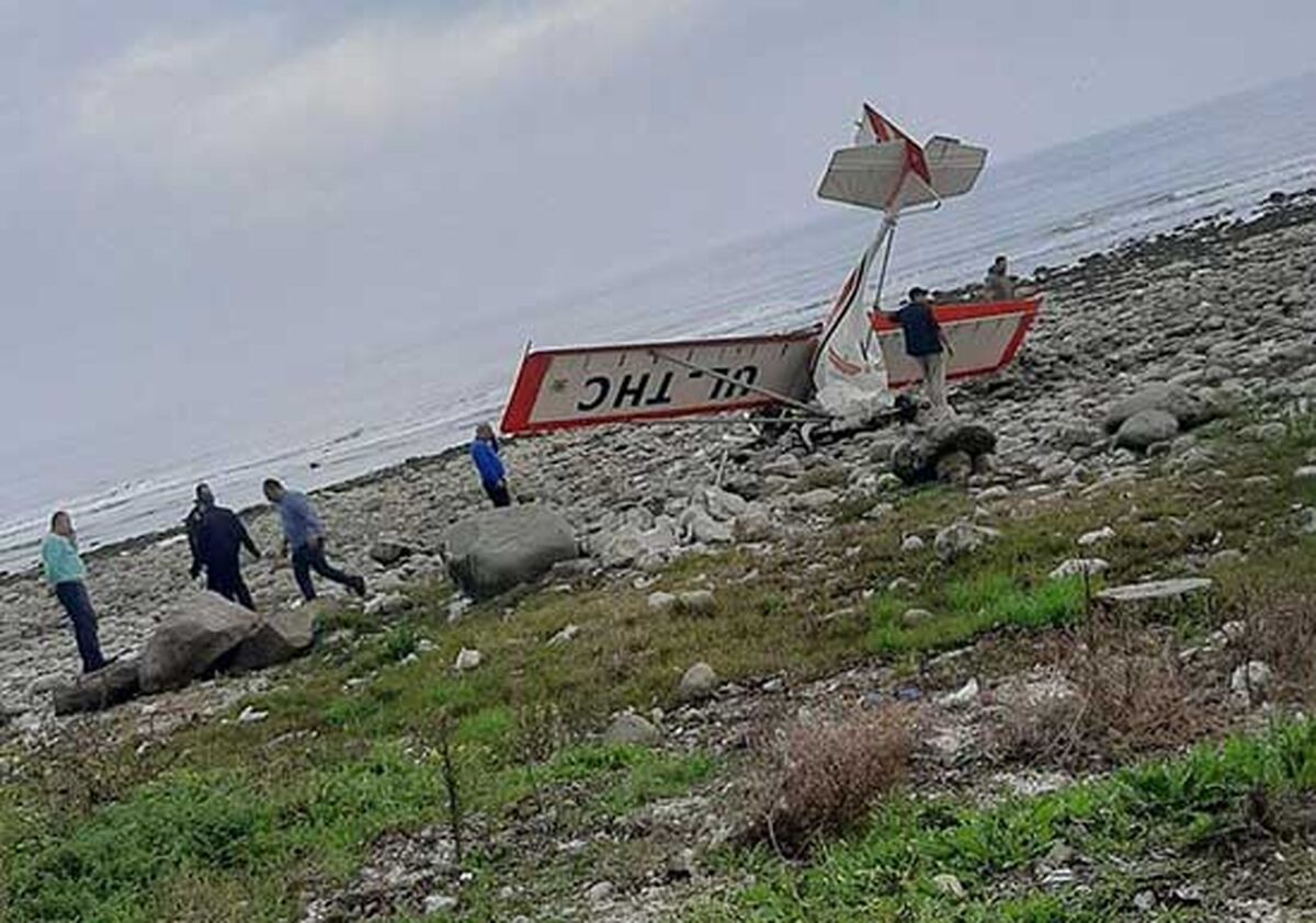 سقوط وحشتناک هواپیمای تفریحی در رامسر