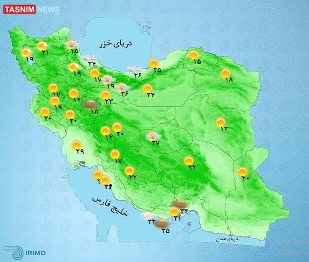وضعیت آب و هوا امروز 1 شهریور 1400+ نقشه و جدول 