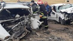 امدادرسانی جانشین پلیس راهور در صحنه یک تصادف 