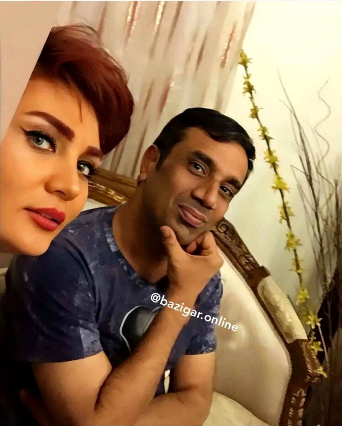جشن تولد عجیب و غریب بازیگر معروف | کیک گیاهی نصرالله رادش  سورپرایز همسرش +عکس