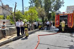 لحظه وحشتناک آتش سوزی در بلوار فردوس تهران+ فیلم لو رفته 