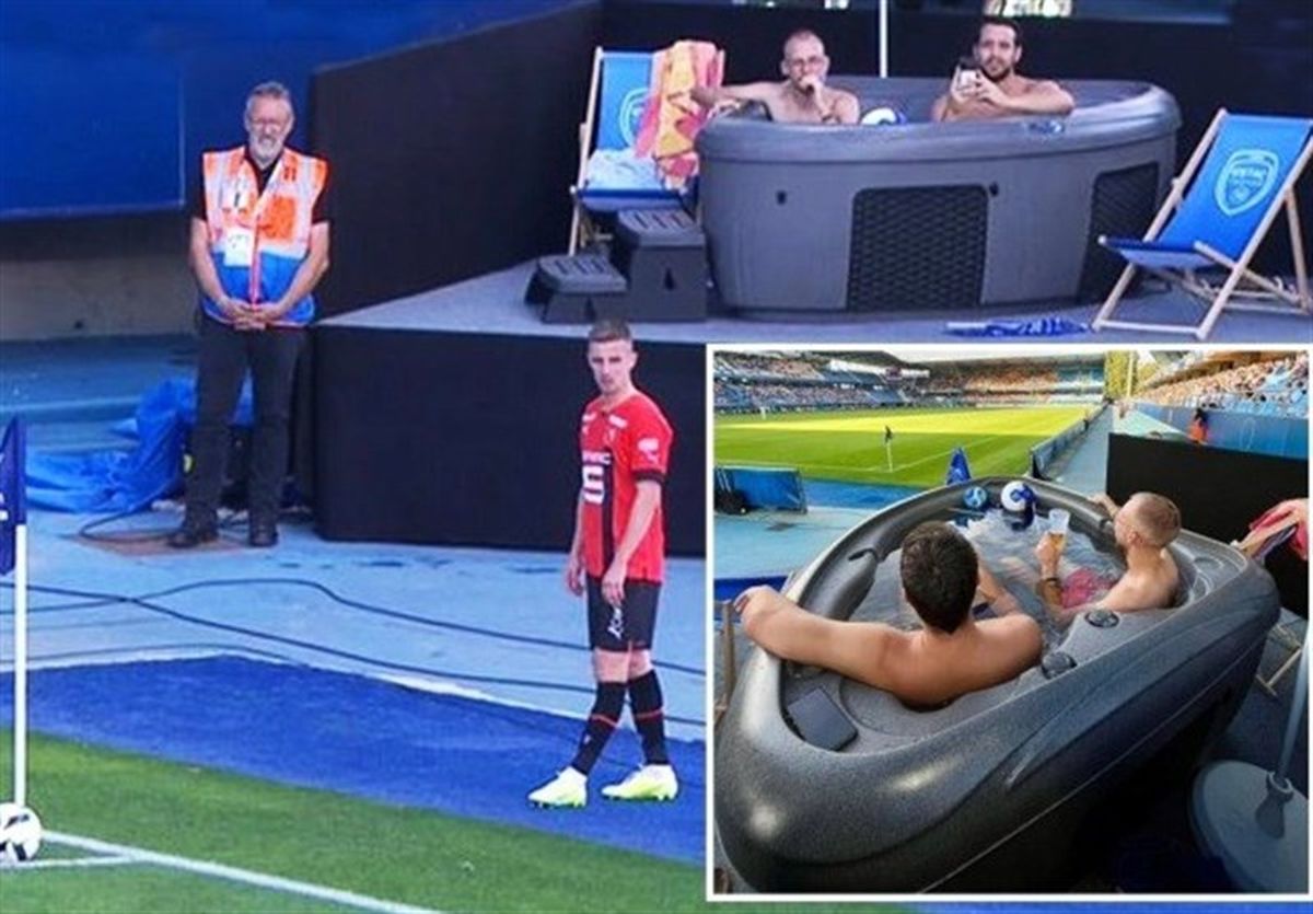  راهکار عجیب جذب هواداران به ورزشگاه؛ تماشای فوتبال در جکوزی! + عکس