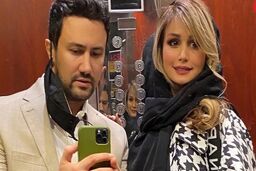 دل و قلوه گرفتن زن شاهرخ استخری و خواهر شوهرش در فرودگاه | تعجب مردم از حرکات عجیب زن شاهرخ استخری+عکس