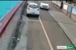 فیلمی عجیب از مرد قدرتمند در دوربین مداربسته لو رفت | قدرتش و توانایی رانندگیش شگفت‌آوره! +فیلم