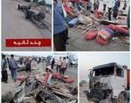 تصادف هولناک تریلی و مینی بوس با ۱۳ نفر فوتی | حادثه تلخ صبحگاهی که خوزستان را عزادار کرد +عکس تصادف