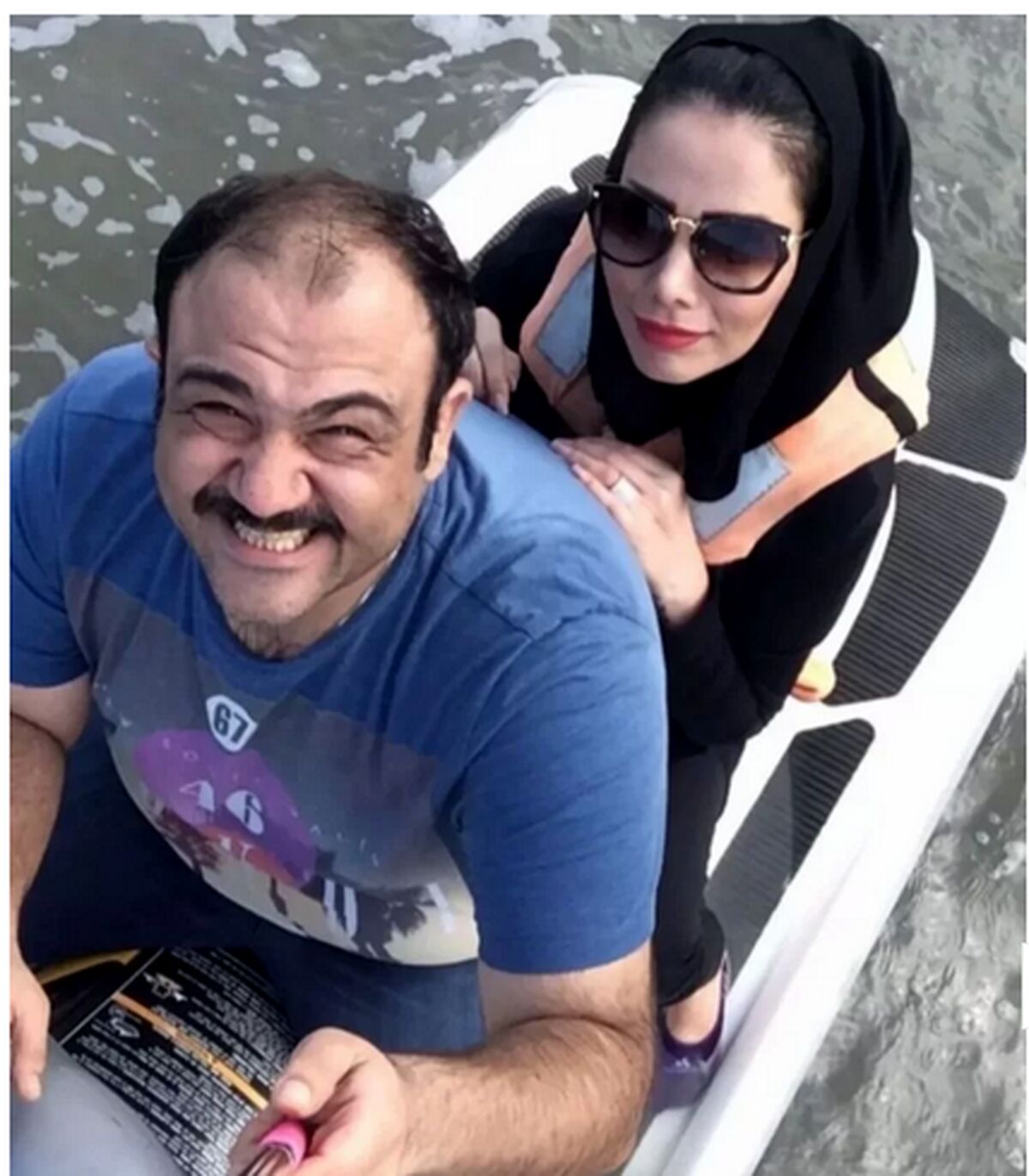 همسر مهران غفوریان با این تغییر چهره عجیب، غیرقابل شناسایی شد! | سلفی باورنکردنی زن مهران غفوریان + عکس