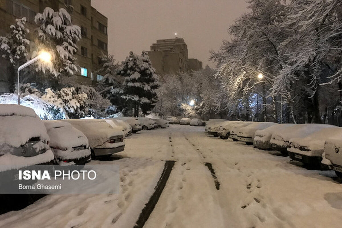 بارش باران و برف در تهران